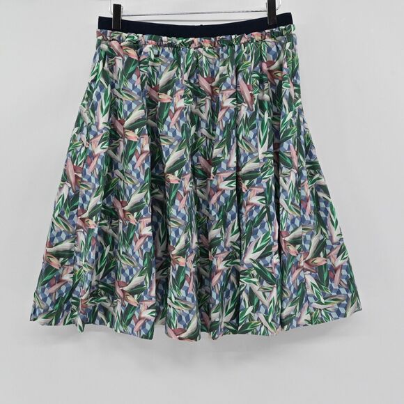 INWEAR by HELENA Skirt Women Sz 14 Tropical Geometric Print Elastic Waist A Line - Picture 4 of 12